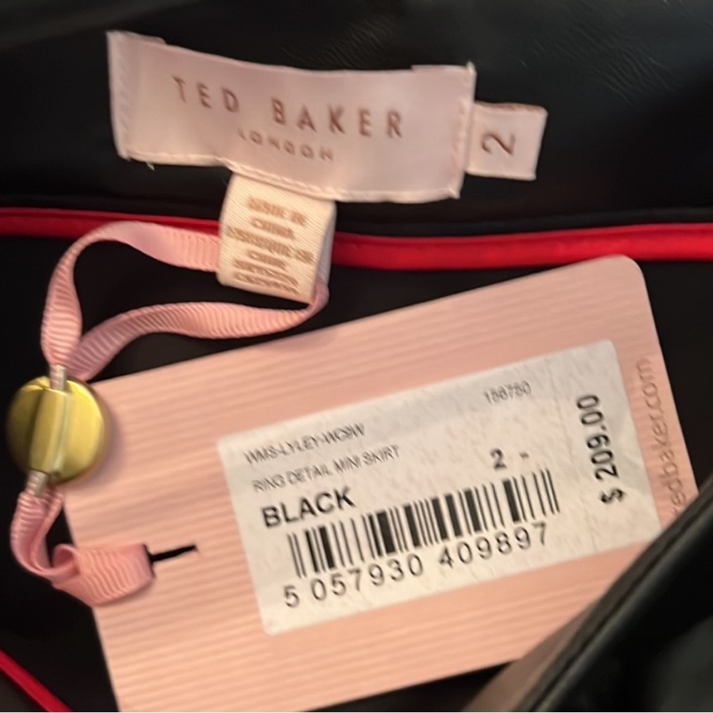 Ted Baker Sleek Black Leather Mini Skirt - Picture 5 of 6